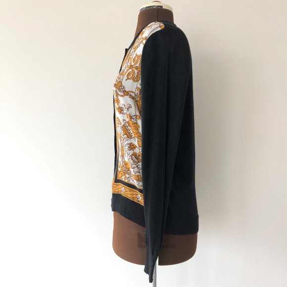 Joie Black Cardigan with Silk Front - Picture 3 of 8